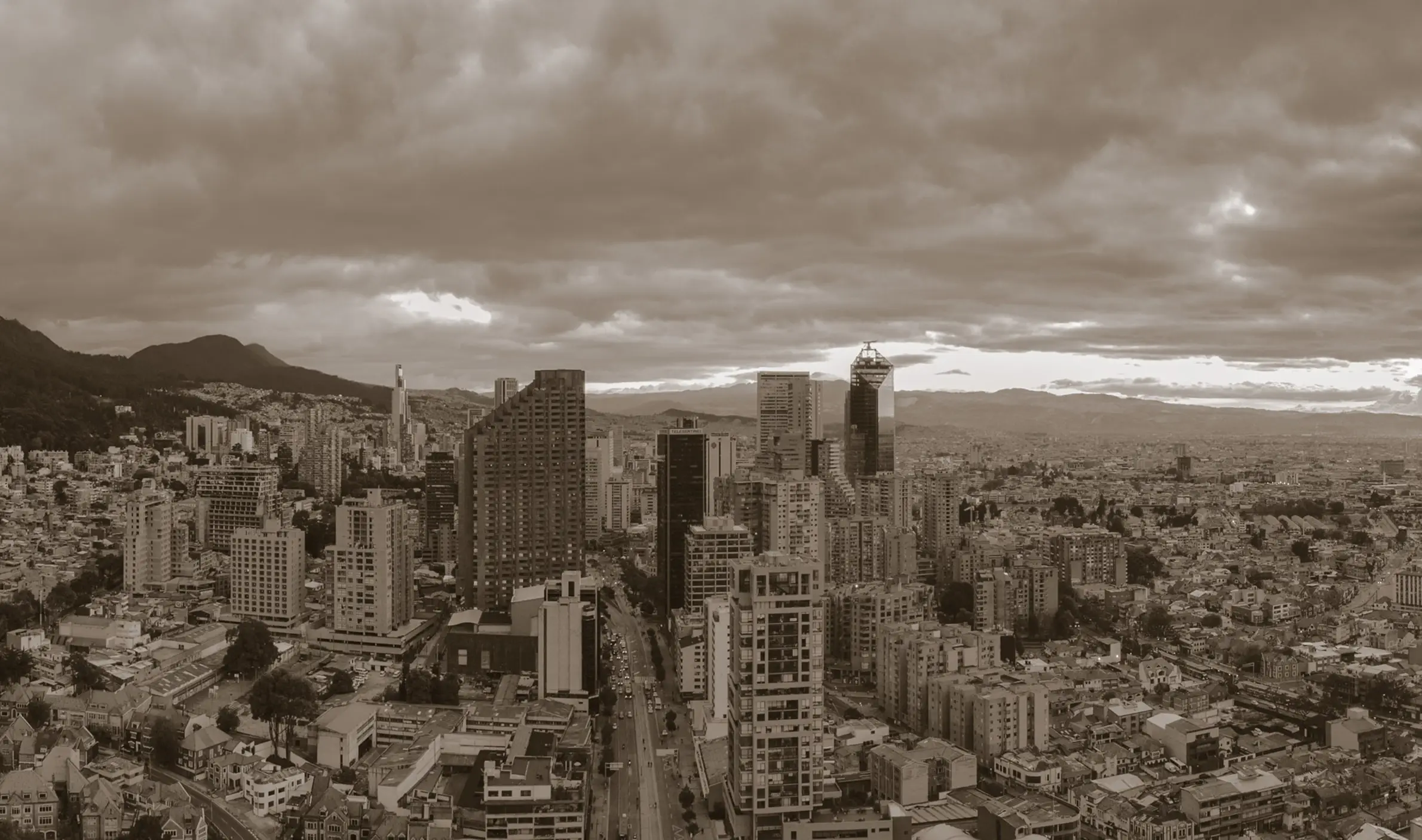 Pohled na město Bogota